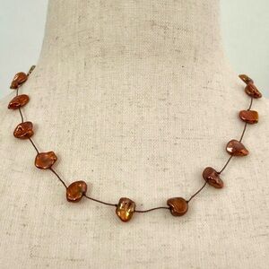 Honora Scattered / Floating Pearl Necklace w/ 925 Sterling Clasp